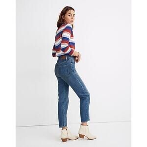 Madewell The Momjean, Size 25 High Rise Tapered Downey Wash Ankle Relaxed